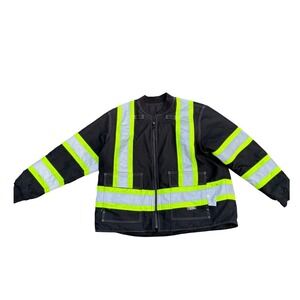 Work King Mens Black High Vis Reflective Ripstop Work Jacket 2XL S18711 Class 1